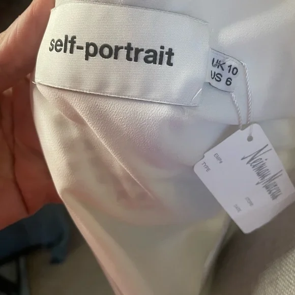 NWT Self-Portrait White Embroidered Dress. Sz 6 - Picture 7 of 11